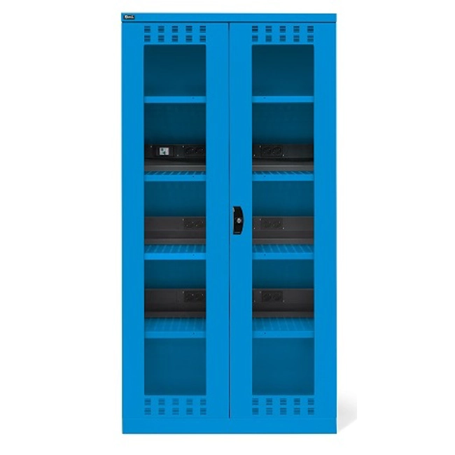 Vendita online Armadio con porte battenti in policarbonato ripiani e prese mm.1023X555X2000H (RIF.1400)